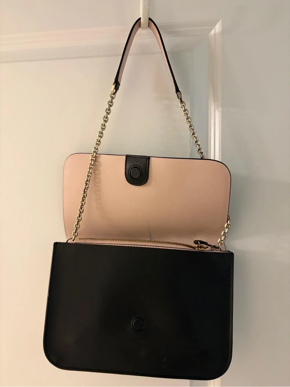 Vintage kate spade Black Shoulder Bag with Gold Chain